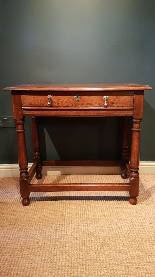 William and Mary Period Walnut Oak Side Table