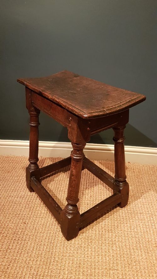 Superb Period Oak Top Joint Stool