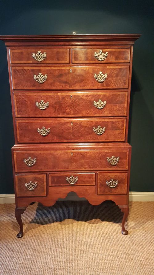 George II Walnut Chest on Stand