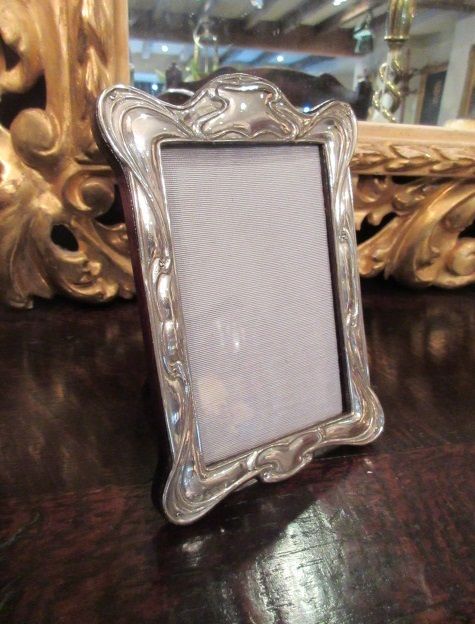 Art Nouveau Solid Silver Shaped Photo Frame