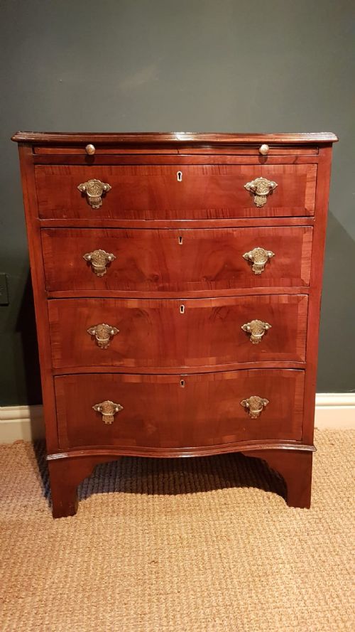Edwardian Walnut Serpentine Fronted Chest of Drawers