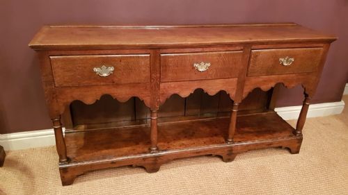 Small George II Oak Open Pot Board Dresser