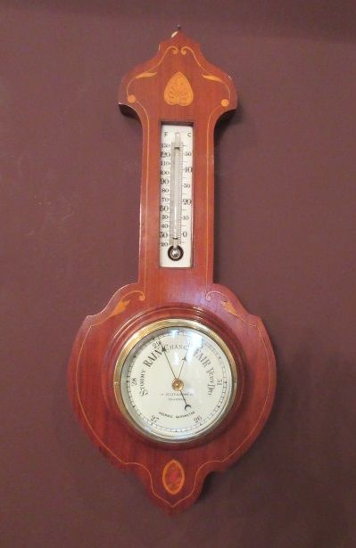 Antique Sheraton Inlaid Banjo Barometer