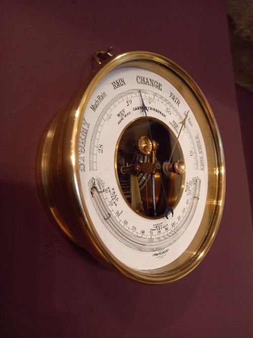Antique Skeletonised Edinburgh Marine Barometer
