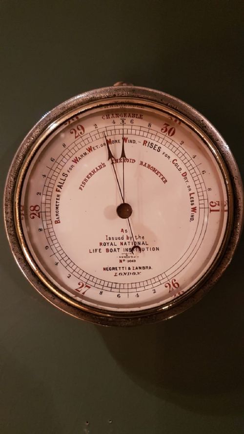 Antique Negretti and Zambra Rnli Marine Barometer