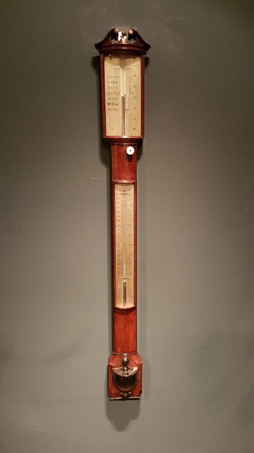 Fine Quality Antique Bow Front Stick Barometer