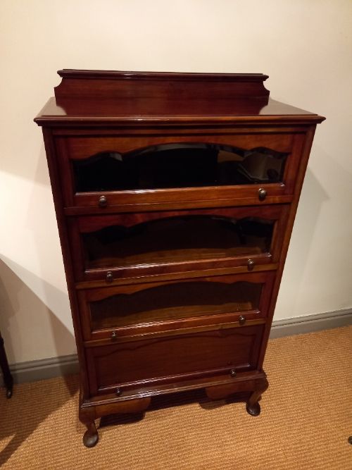 Antique Solid Mahogany Four Tier Bookcase