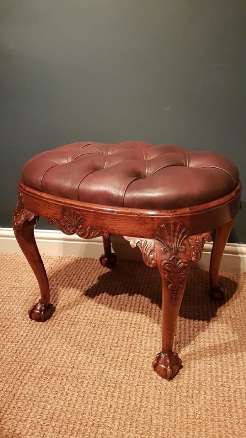 Fine Quality George III Style Walnut Stool