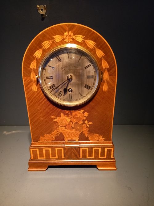 Superb Antique Inlaid Gillow's Mantel Clock
