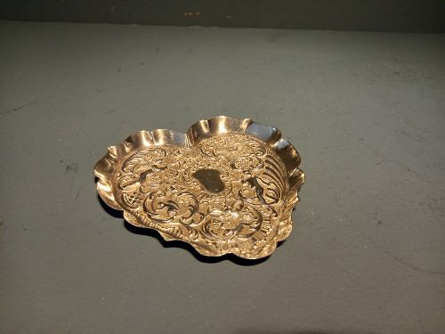Antique Solid Silver Heart Shaped Tray