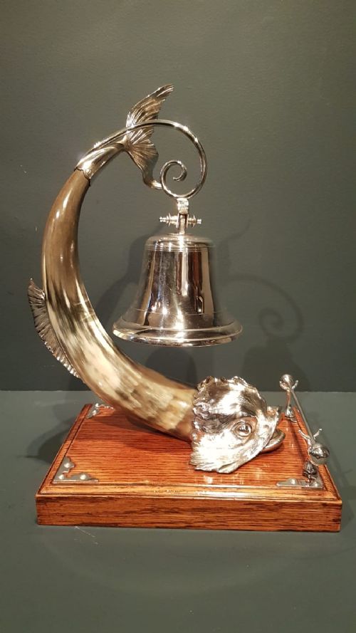 Superb Victorian Silver Plated and Horn Dinner Bell