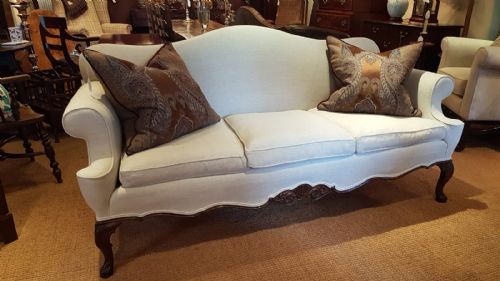 Fine Quality Victorian Linen Covered Sofa