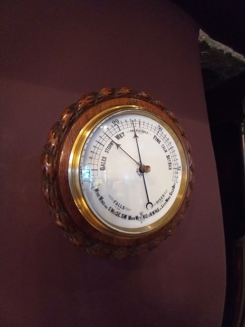 Superb Antique Solid Oak Ship's Barometer