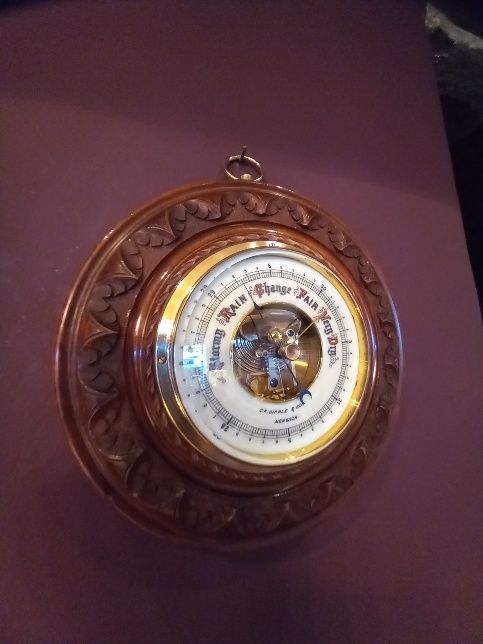 Antique Walnut Skeletonised Norwich Barometer