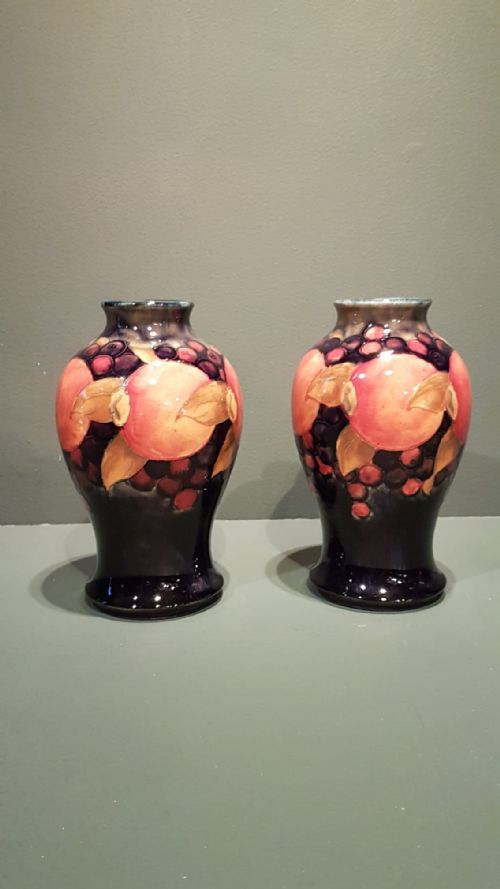 Matching Pair of Moorcroft Pomegranate Vases