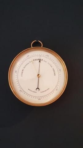 Antique Polished Brass Marine Barometer