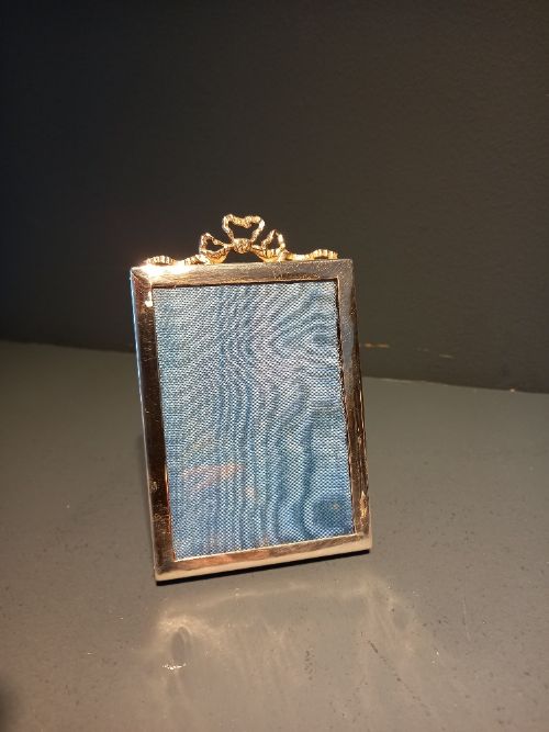 George V Period Silver Ribbon Top Photo Frame