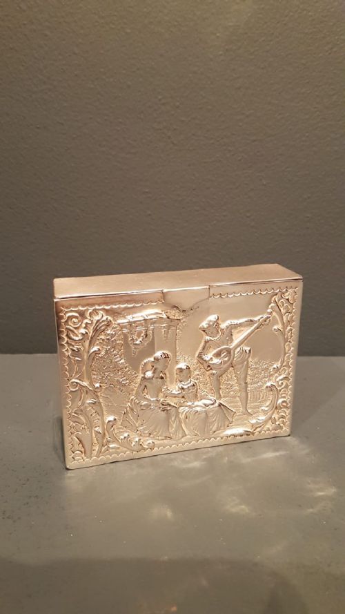 Superb Victorian Cast Silver Playing Card Case