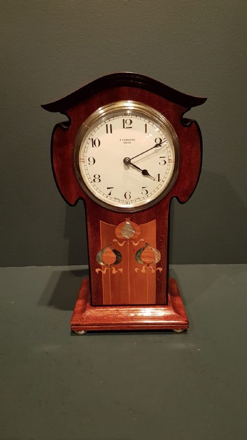 Superb Inlaid Mahogany Mantel Clock
