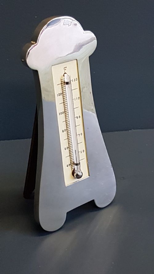 Edwardian Solid Silver Desk Top Thermometer