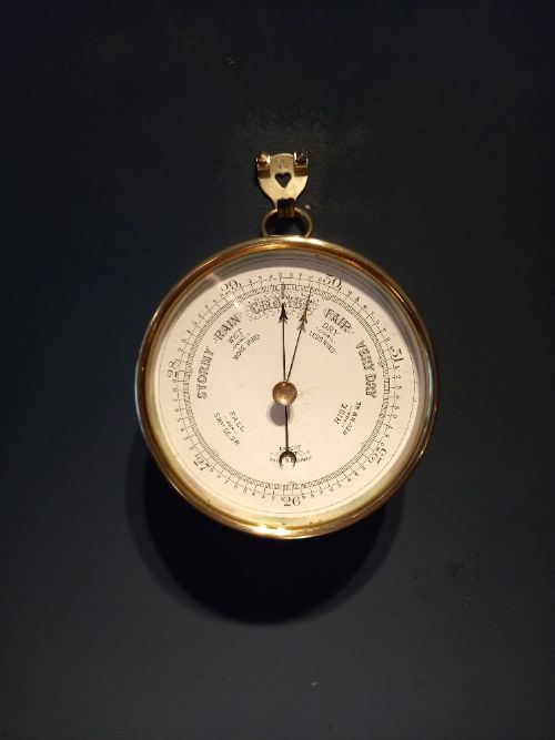 Antique Polished Brass Marine Barometer