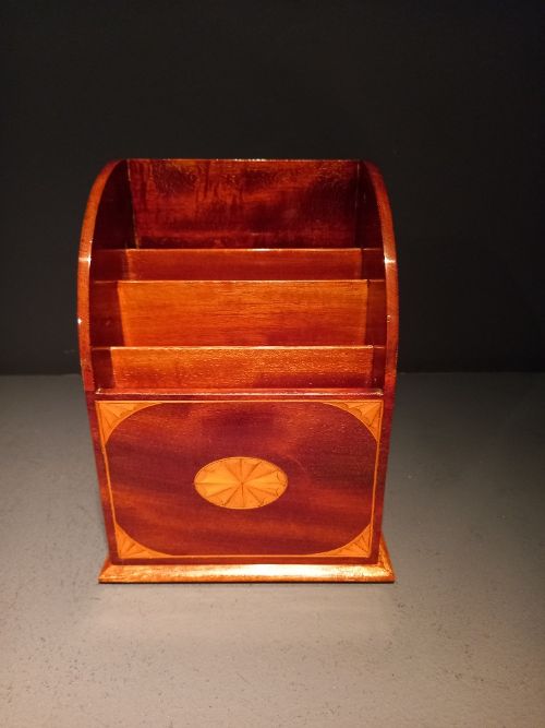 Antique Sheraton Inlaid Letter Rack