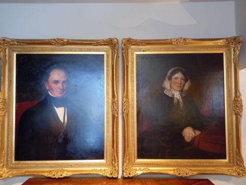 Pair of Victorian Oil on Canvas Portraits