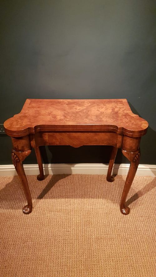 Fine Quality George I Style Walnut Gaming Table