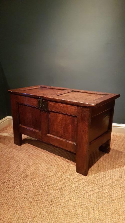 Small Period Oak Two Panel Coffer