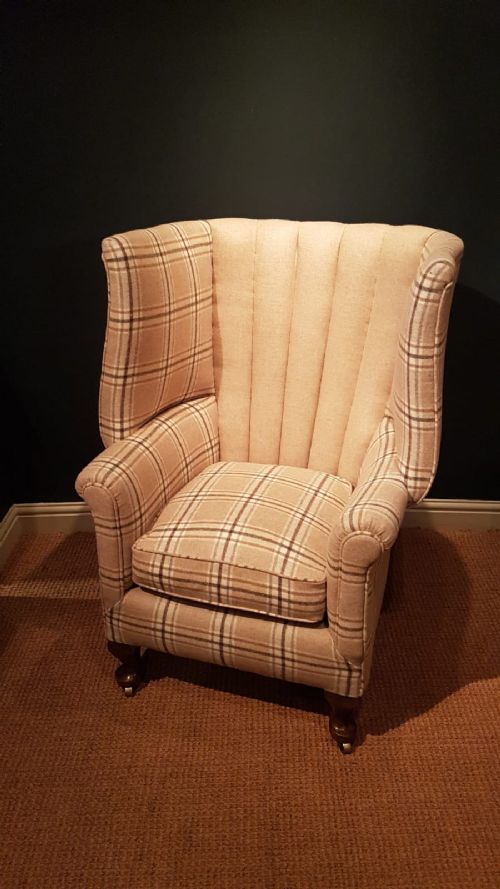 Superb Victorian Fluted Back Wing Arm Chair