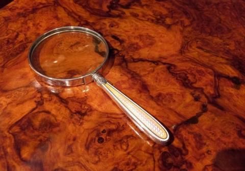 George V Period Silver & Pink Enamel Magnifier