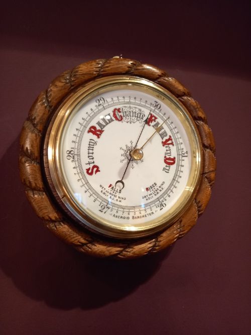 Mid Victorian Polished Oak 10" Ship's Barometer