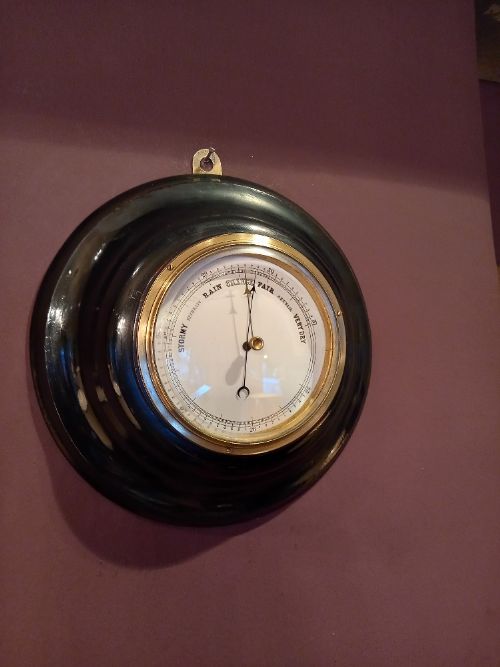 Antique Ebony Polished Brass Marine Barometer