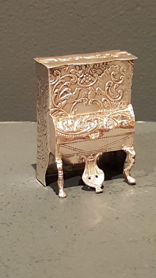 Victorian Silver Piano Vesta Case
