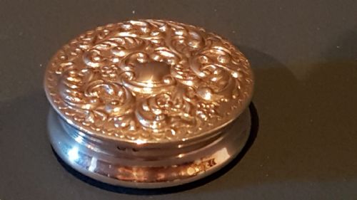 Victorian Embossed Silver Pill Box