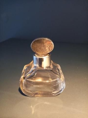 Antique Art Deco Silver & Cut Glass Scent Bottle