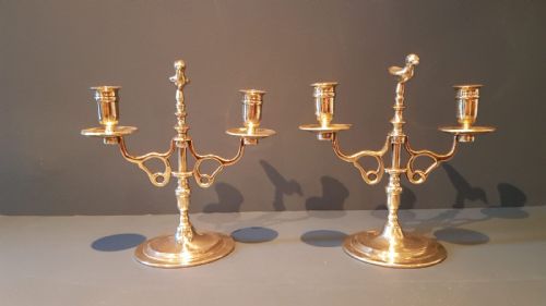 Pair of Victorian Brass Candelabra