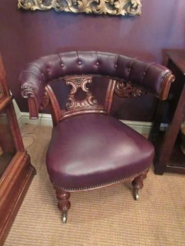 William IV Period Leather Library Armchair