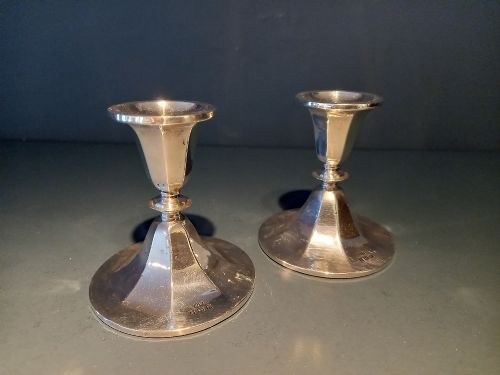 Pair of George V Period Silver Desktop Candlesticks