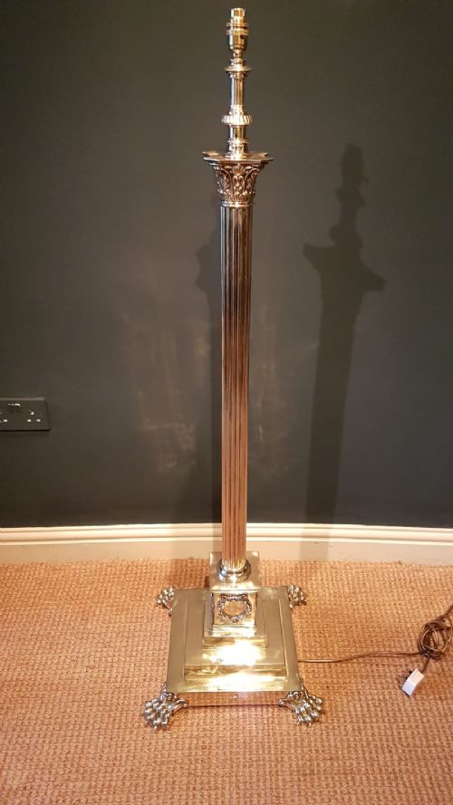 Superb Victorian Cast Brass Standard Lamp