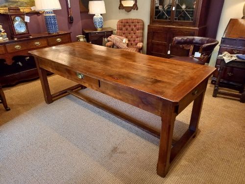 George III Period Elm Planked Top Farmhouse Table