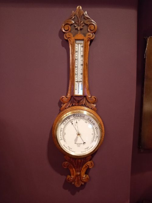 Mid Victorian Dolland of London Banjo Barometer