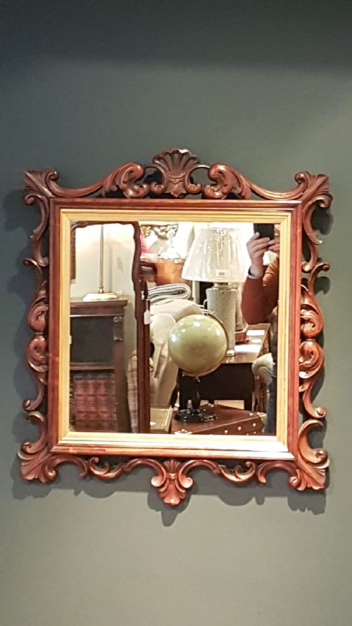 Victorian Carved Rosewood Mirror