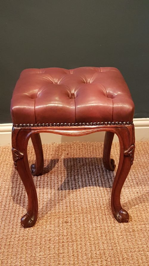 Victorian Rosewood Cabriole Leg Stool