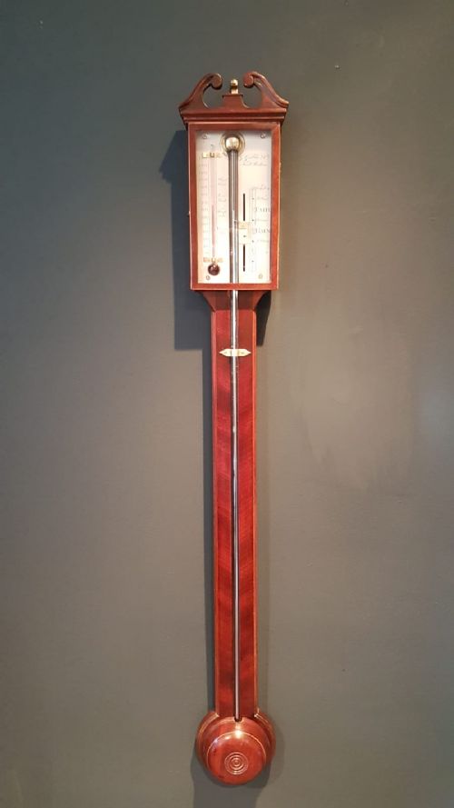 Quality George III Mahogany Stick Barometer