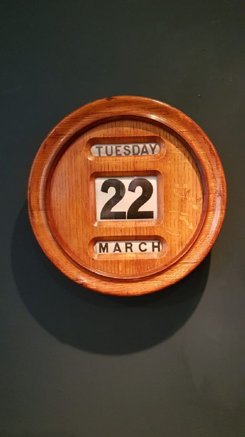 Edwardian Solid Oak Perpetual Wall Calendar