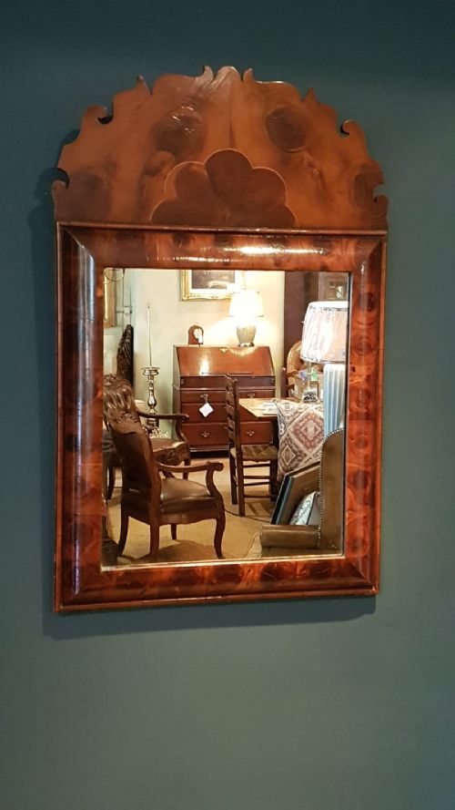 Superb Oyster Veneer Cushion Frame Mirror