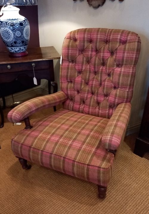 Mid Victorian Upholstered Easy Armchair
