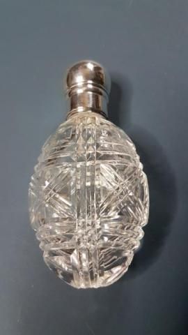 Silver and Cut Crystal Scent Bottle