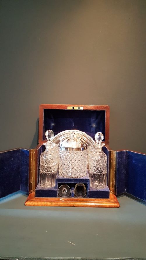 Quality Victorian Walnut Cased Gin Tantalus